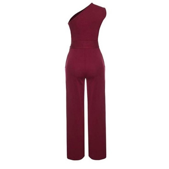 'Best Dressed' Belted One Shoulder Jumpsuit - Picture 7 of 7